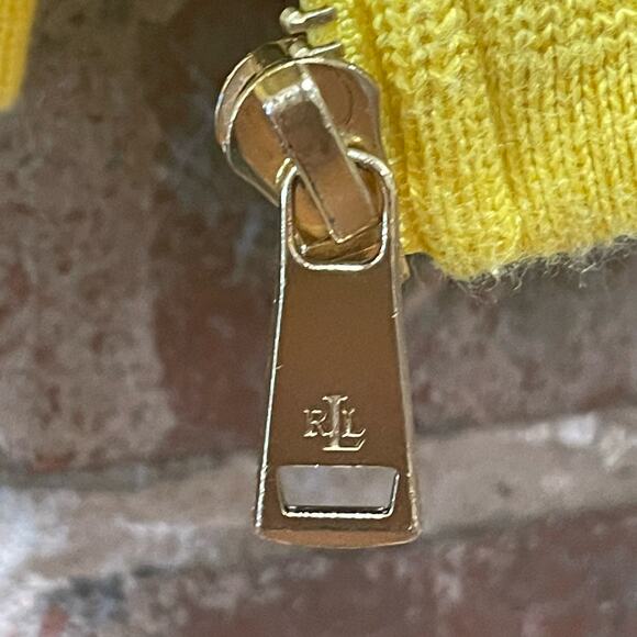 Lauren Ralph Lauren Yellow Cotton Moto Jacket Size Small - Picture 8 of 10